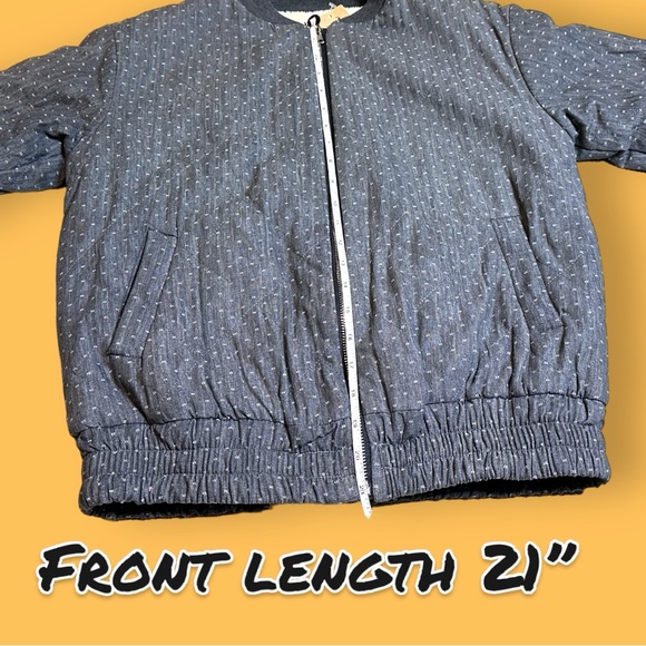🎉HP🎉 NWT Vernacular Faux Sherpa Lined Quilted Bomber Jacket in Grey. Size S - Picture 4 of 15